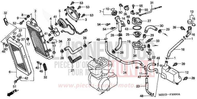 RADIATOR for Shadow REARL SEDONA RED (R223E) from 1999