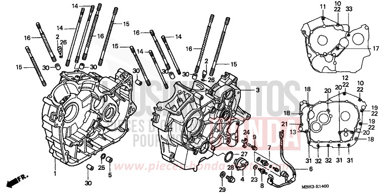 CRANKCASE for Shadow SOMERSET ORANGE (R237A) from 1999