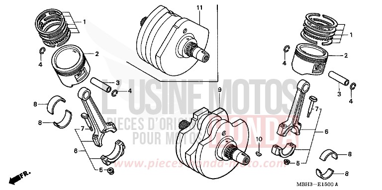 CRANKSHAFT/PISTON for Shadow SOMERSET ORANGE (R237A) from 1999
