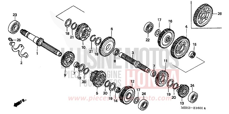 TRANSMISSION for Shadow SOMERSET ORANGE (R237A) from 1999