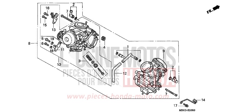 CARBURETOR (ASSY.) for Shadow SOMERSET ORANGE (R237A) from 1999