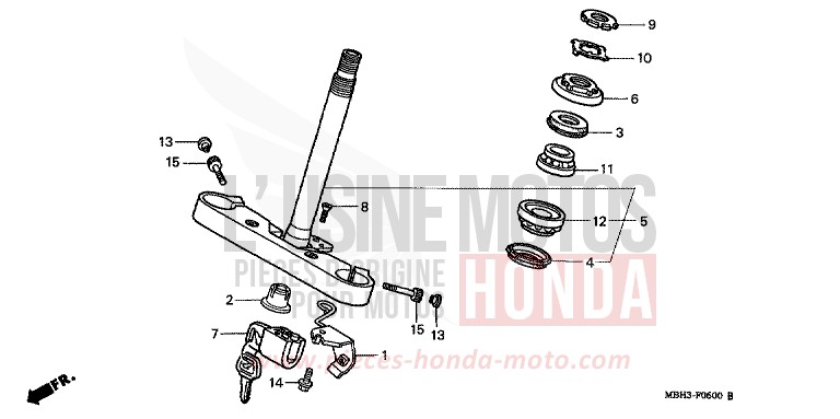 STEERING STEM for Shadow SOMERSET ORANGE (R237A) from 1999