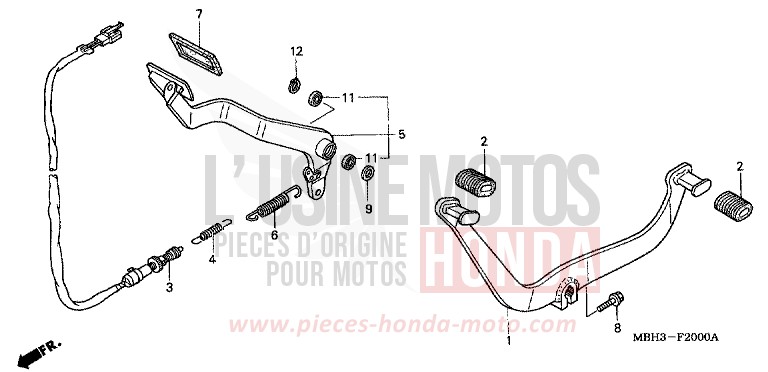 PEDAL for Shadow SOMERSET ORANGE (R237A) from 1999