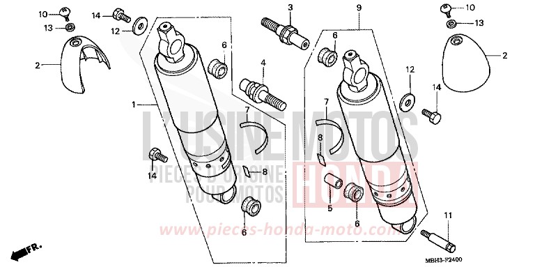 REAR CUSHION for Shadow SOMERSET ORANGE (R237A) from 1999