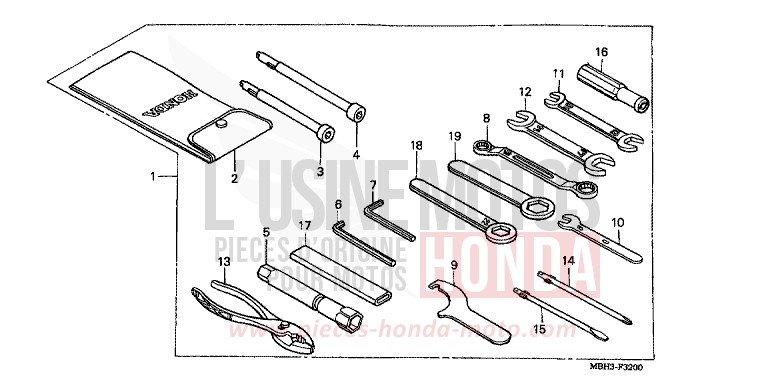 TOOLS for Shadow SOMERSET ORANGE (R237A) from 1999