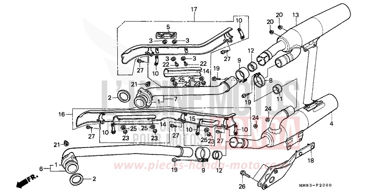 EXHAUST MUFFLER for Shadow BLACK-Z (NH1Z) from 1988