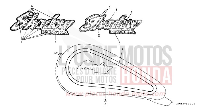 STRIPE/MARK (VT1100CH/CJ) for Shadow BLACK-Z (NH1Z) from 1988