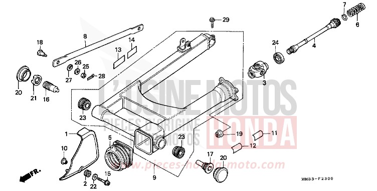 SWINGARM for Shadow CANDY SPECTRA RED (R176BA) from 1988