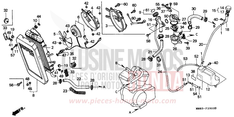 RADIATOR for Shadow CANDY SPECTRA RED (R176BA) from 1988