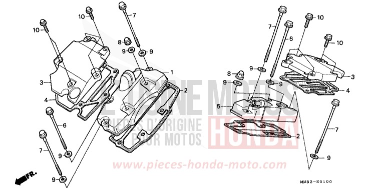 TAPPET COVER for Shadow CANDY WINE BERRY RED-U (R114) from 1988