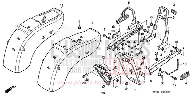 REAR FENDER for Shadow CANDY WINE BERRY RED-U (R114) from 1988