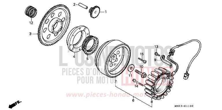 GENERATOR for Shadow PEARL ATLANTIS BLUE (B142AA) from 1988