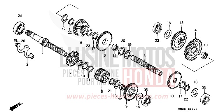 TRANSMISSION (1) for Shadow PEARL ATLANTIS BLUE (B142AA) from 1988