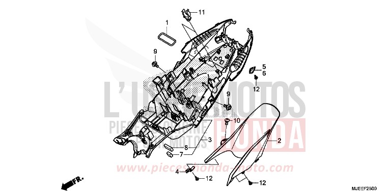 REAR FENDER for CB650F MAT GUNPOWDER BLACK METALLIC (NH436K) from 2016