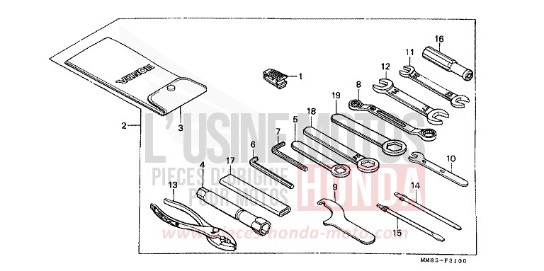 TOOLS for Shadow PEARL ATLANTIS BLUE (B142AA) from 1988