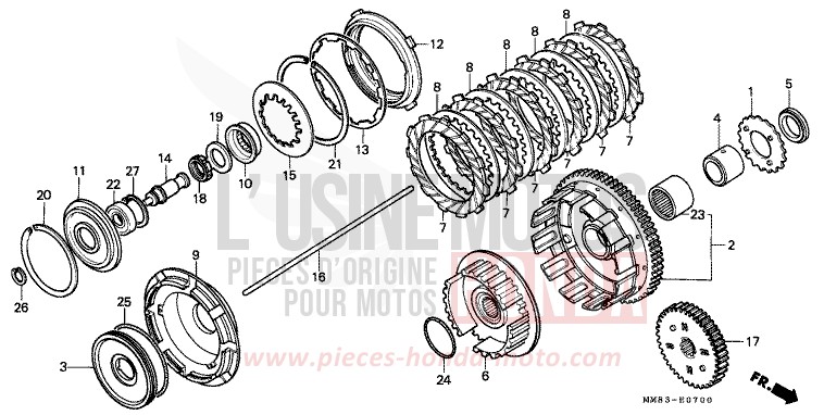 CLUTCH for Shadow CANDY SPECTRA RED (R176BA) from 1994