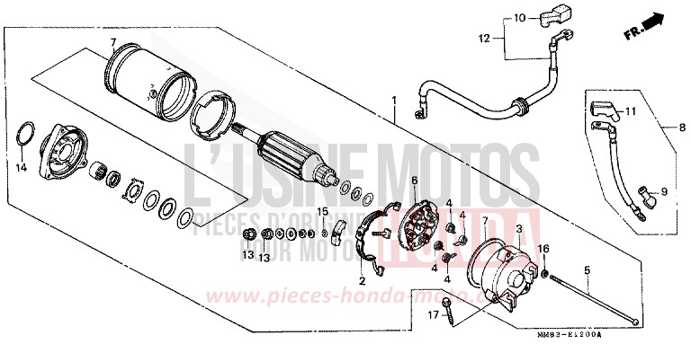 STARTING MOTOR for Shadow CANDY SPECTRA RED (R176BA) from 1994