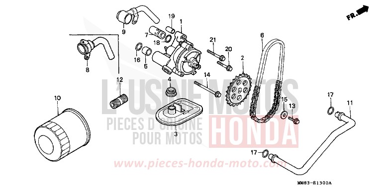 OIL FILTER/OIL PUMP for Shadow CANDY SPECTRA RED (R176BA) from 1994