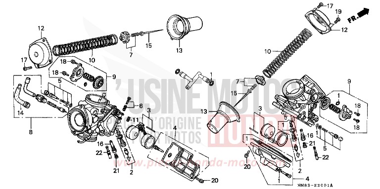 CARBURATORE (PARTI COMPONENTI) per Shadow CANDY SPECTRA RED (R176BA) del 1994