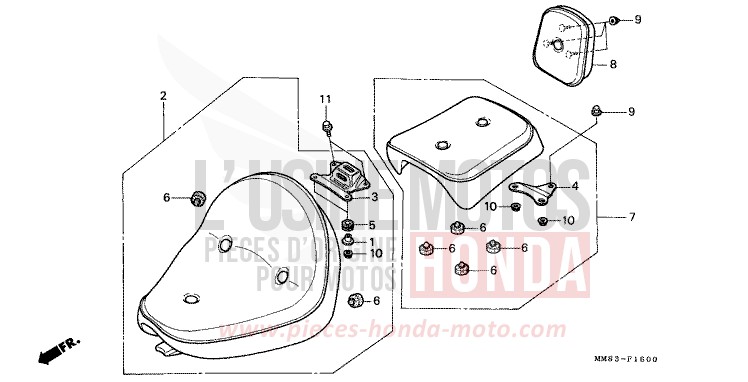 SEAT for Shadow CANDY SPECTRA RED (R176BA) from 1994