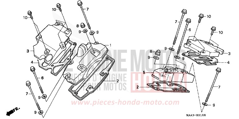 CYLINDER HEAD COVER (VT1100CS/CT) for Shadow CANDY SPECTRA RED (R176BA) from 1995