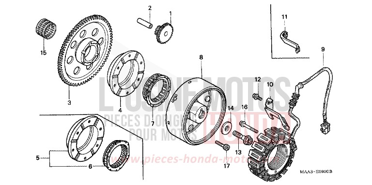 GENERATOR for Shadow CANDY SPECTRA RED (R176BA) from 1995
