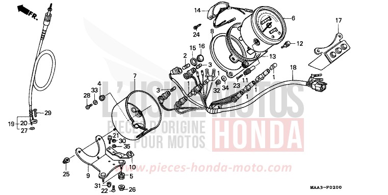 METER (VT1100CS/CT) for Shadow CANDY SPECTRA RED (R176BA) from 1995