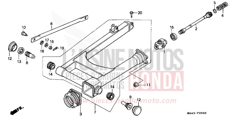 SWINGARM (VT1100C) for Shadow CANDY SPECTRA RED (R176BA) from 1995