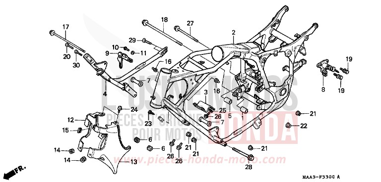 FRAME BODY (VT1100C) for Shadow CANDY SPECTRA RED (R176BA) from 1995
