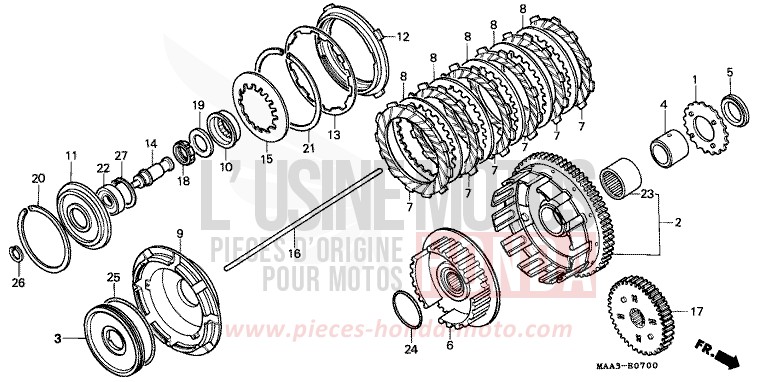 CLUTCH (VT1100CS/CT) for Shadow PEARL ATLANTIS BLUE (B142AA) from 1995