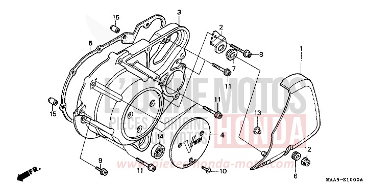 LEFT CRANKCASE COVER (VT1100CS/CT) for Shadow PEARL ATLANTIS BLUE (B142AA) from 1995
