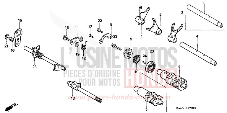 GEARSHIFT DRUM for Shadow PEARL ATLANTIS BLUE (B142AA) from 1995