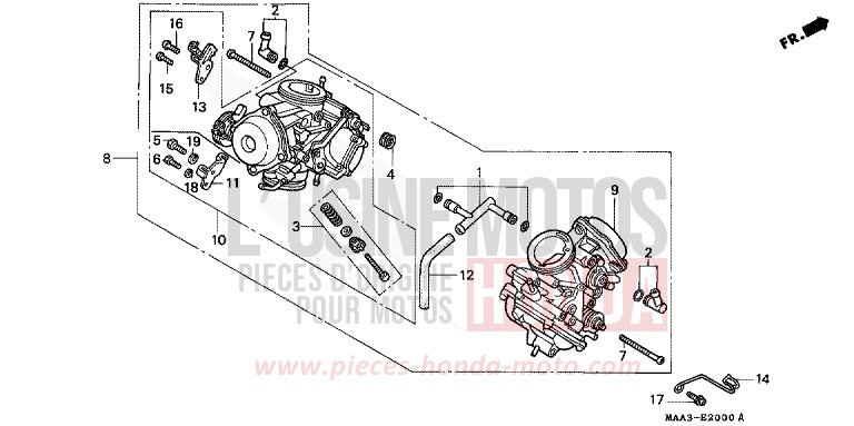 CARBURETOR ASSY. for Shadow PEARL ATLANTIS BLUE (B142AA) from 1995