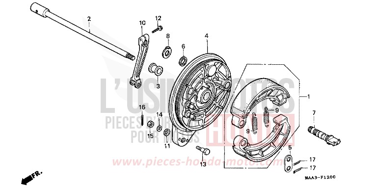REAR BRAKE PANEL (VT1100C) for Shadow PEARL ATLANTIS BLUE (B142AA) from 1995