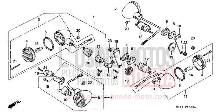 WINKER (VT1100CS/CT) for Shadow PEARL ATLANTIS BLUE (B142AA) from 1995