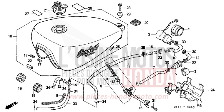 FUEL TANK for Shadow CANDY WAVE BLUE (PB161) from 1988