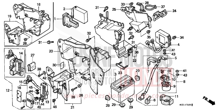 BATTERY for Shadow CANDY WINE BERRY RED-U (R114) from 1988