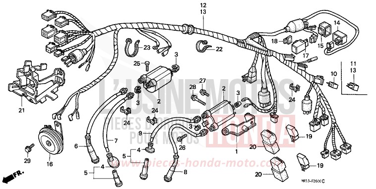 WIRE HARNESS for Shadow CANDY WAVE BLUE (PB161) from 1989