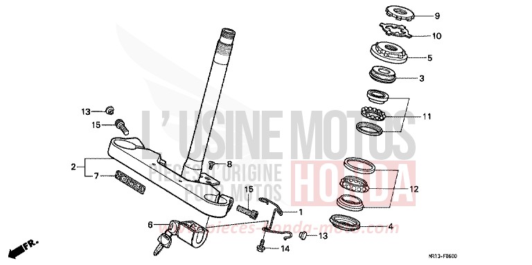 STEERING STEM for Shadow CANDY WAVE BLUE (PB161) from 1990