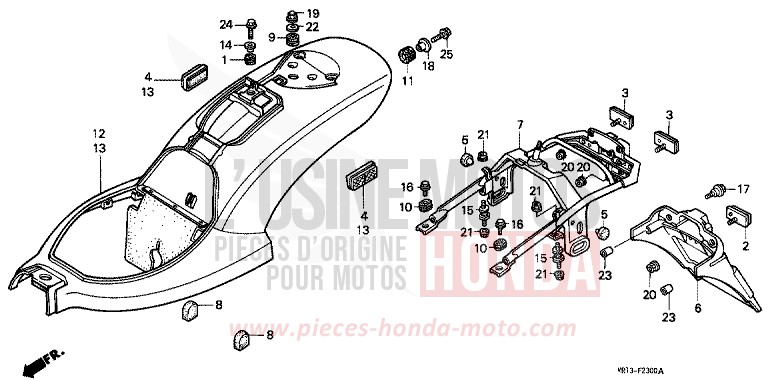 REAR FENDER for Shadow CANDY WAVE BLUE (PB161) from 1990