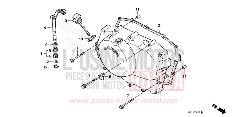 RIGHT CRANKCASE COVER for Shadow BLACK (NH1) from 1992
