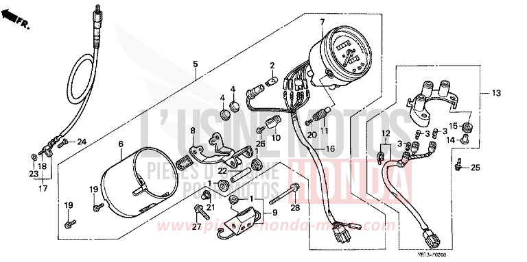 METER for Shadow BLACK (NH1K) from 1992