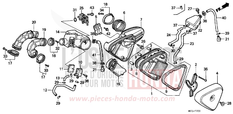 AIR CLEANER for Shadow BLACK (NH1K) from 1992