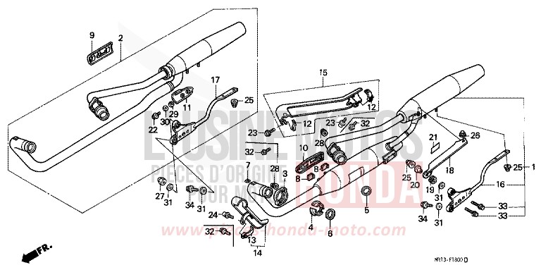 EXHAUST MUFFLER for Shadow CANDY GLORY RED-U (R101) from 1992
