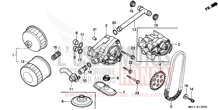 OIL FILTER/OIL PUMP for Shadow CANDY WINE BERRY RED-U (R114) from 1992