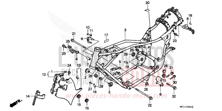 FRAME BODY for Shadow CANDY WINE BERRY RED-U (R114) from 1992