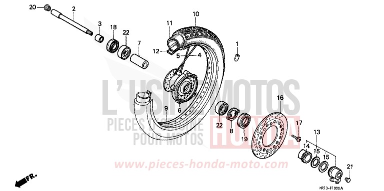 FRONT WHEEL for Shadow KASHMIR BEIGE (YR169N) from 1992