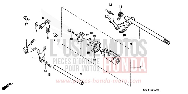 GEARSHIFT DRUM for Shadow PEARL CORAL REEF BLUE (B140D) from 1992