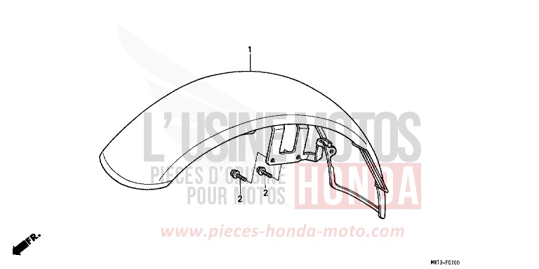 FRONT FENDER for Shadow PEARL CORAL REEF BLUE (B140D) from 1992