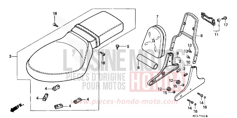 SEAT for Shadow PEARL CORAL REEF BLUE (B140D) from 1992